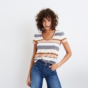 Madewell Alto Scoop Tee in Eller Stripe